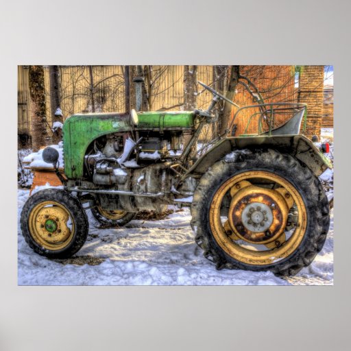 Tractor verde impresiones