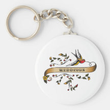 Trago y voluta con bodas llaveros personalizados