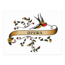 Trago y voluta con ópera postal