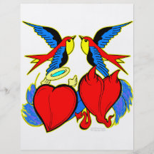 Tragos y tatuaje de los corazones tarjetones