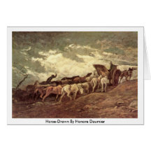 Traído por caballo por Honore Daumier Tarjeton