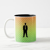 Traje de negocios tazas de café