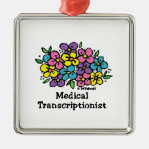 Transcriptionist médico de las floraciones 2 adornos