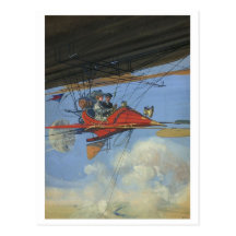 transporte aéreo futurista c1905 tarjeta postal