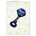 Traqueteo del bebé azul felicitaciones