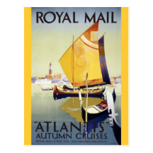 Travesías del otoño de Royal Mail la "Atlántida" Tarjetas Postales