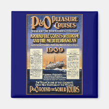 Travesías del placer de P&O - poster del viaje del Imán De Nevera