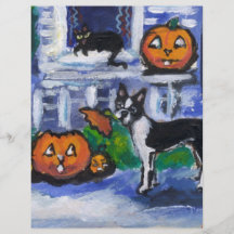 Travesura de Halloween Boston Terrier Tarjetas Informativas