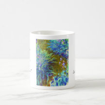 Trayectoria a través de los iris Claude Monet Taza