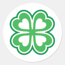 Trébol afortunado del día del St Patricks o trébol Pegatinas Redondas