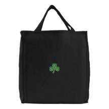 Trébol bordado verde bolsa