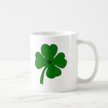 Trébol de cuatro hojas tazas de café