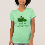 Trébol del Leprechaun - béseme que soy irlandés de Camiseta