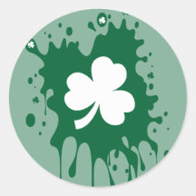 ¡Trébol irlandés Splat! Pegatinas Redondas