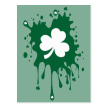 ¡Trébol irlandés Splat! Tarjeta Postal