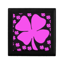 Trébol rosado de la hoja de Foulr Cajas De Joyas
