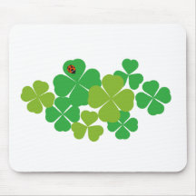 Trébol y mariquita del día de St Patrick Tapete De Ratones