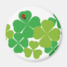 Trébol y mariquita del día de St Patrick Imán Para Frigorifico