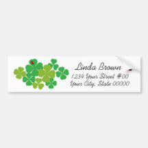 Trébol y mariquita del día de St Patrick Etiqueta De Parachoque