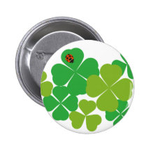 Trébol y mariquita del día de St Patrick Pins