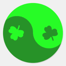 Trébol Yin Yang Etiquetas Redondas