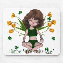 Tréboles Ana de hadas irlandés Mousepad Tapete De Raton