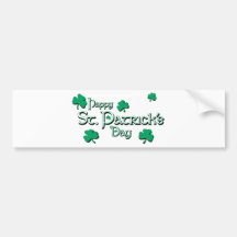 Tréboles del día de St Patrick feliz Etiqueta De Parachoque