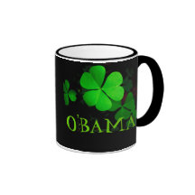 Tréboles del irlandés del día O'BAMA de St Patrick Tazas