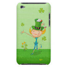 Tréboles y duendes verdes del trébol con el gorra  iPod Case-Mate fundas