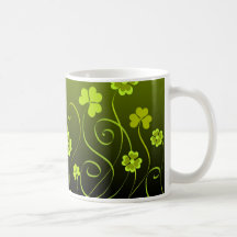 Tréboles y trébol verdes - taza