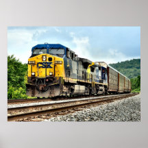 Tren auto del estante posters