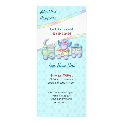 Tren del Bluebird Tarjetas Publicitarias A Todo Color