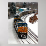 Tren del carbón en invierno poster
