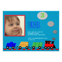 Tren del juguete - el cumpleaños de los niños invi comunicado personal  