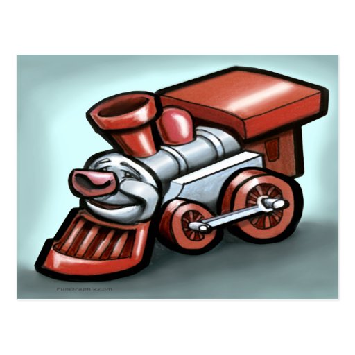 Tren del juguete tarjetas postales
