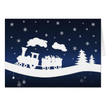 Tren del navidad con la tarjeta de felicitación de