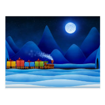 Tren del navidad postales