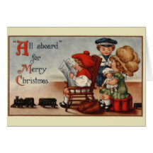 Tren del navidad tarjeton