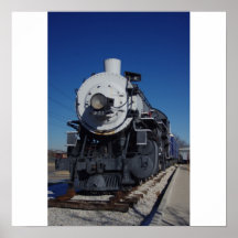 Tren del vapor en color poster