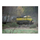 Tren en la postal de la niebla