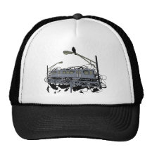 Tren ilustrado y cuervos del EL Gorras De Camionero