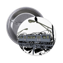 Tren ilustrado y cuervos del EL Pins