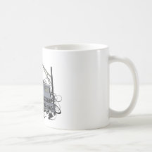 Tren ilustrado y cuervos del EL Tazas De Café