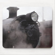 Tren negro del vapor alfombrillas de ratón