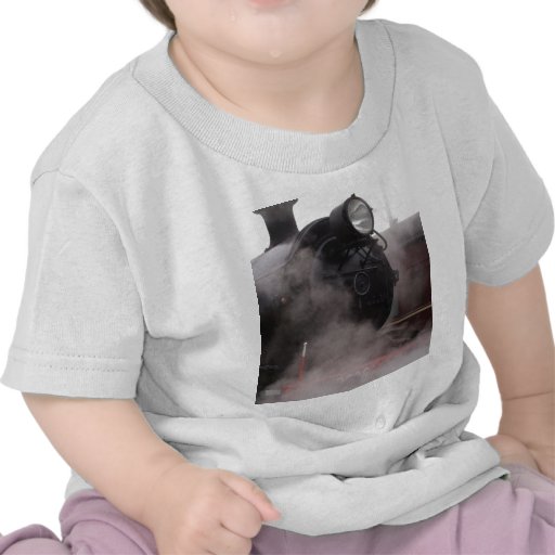 Tren negro del vapor camiseta