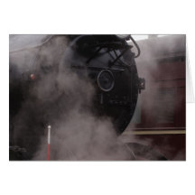 Tren negro del vapor felicitaciones