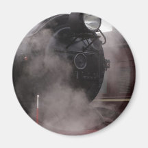 Tren negro del vapor imanes de nevera