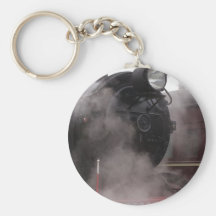 Tren negro del vapor llaveros personalizados