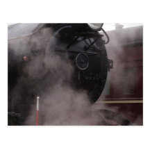 Tren negro del vapor tarjetas postales