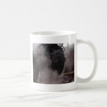 Tren negro del vapor taza de café